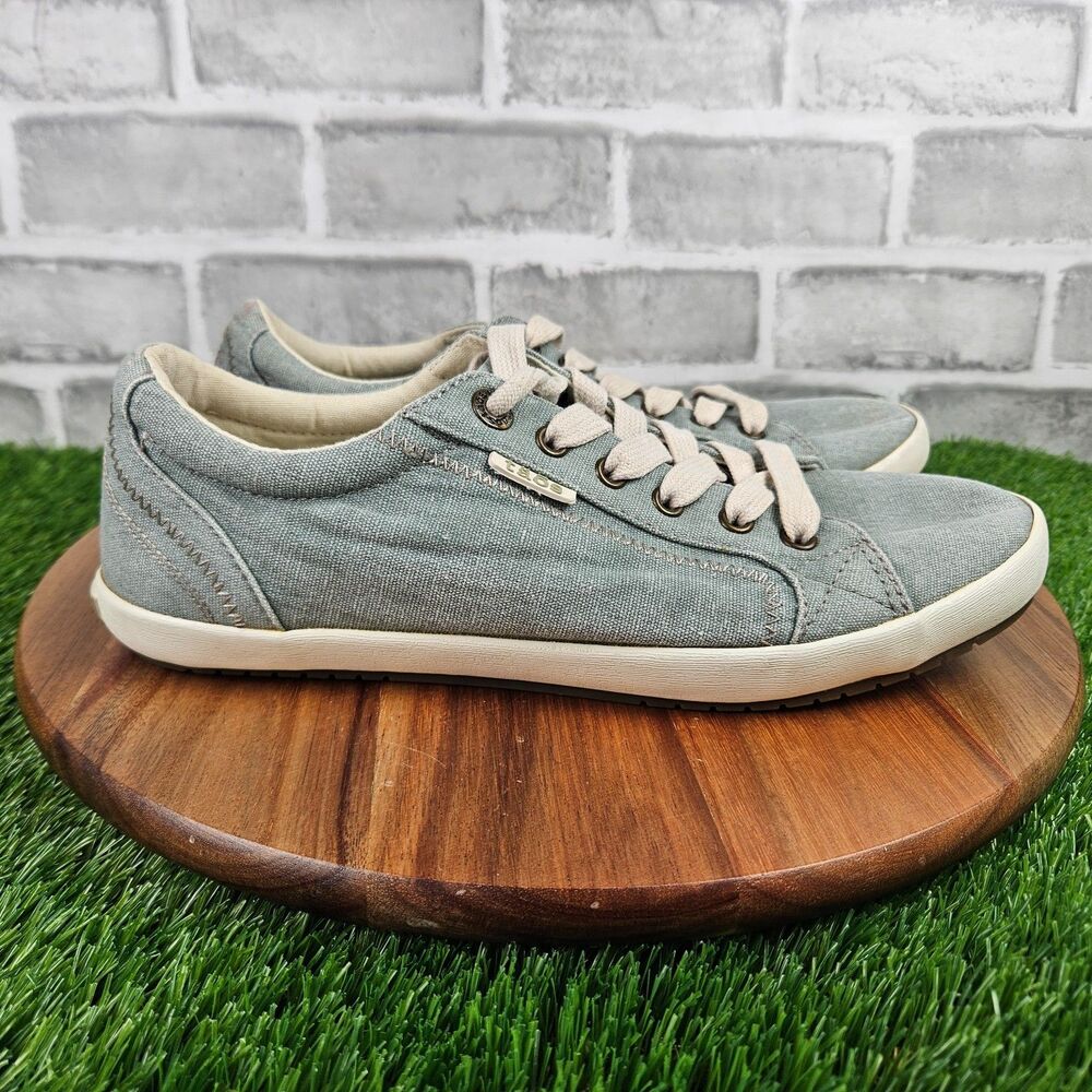 Taos Star Shoes Womens Size 9.5 Blue Canvas Lace Up Low Top Casual Sneakers